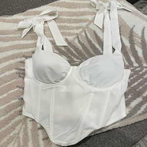 BRAND NEW CROP TOP WITH TIE SLEEVES